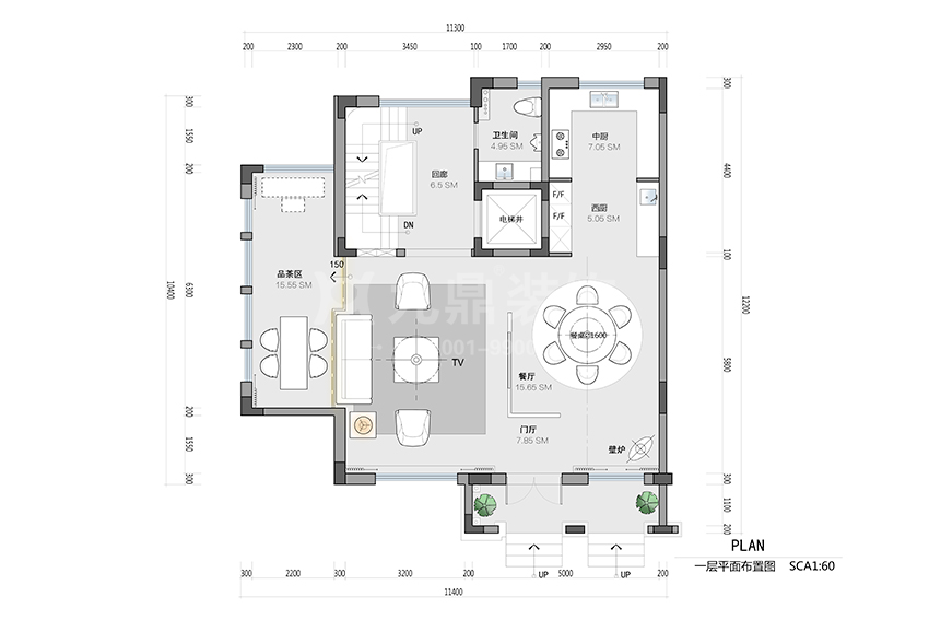 別墅一層平面布置圖 別墅一層平面布置圖